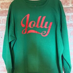 Holiday Time Green Jolly Women's Sweater